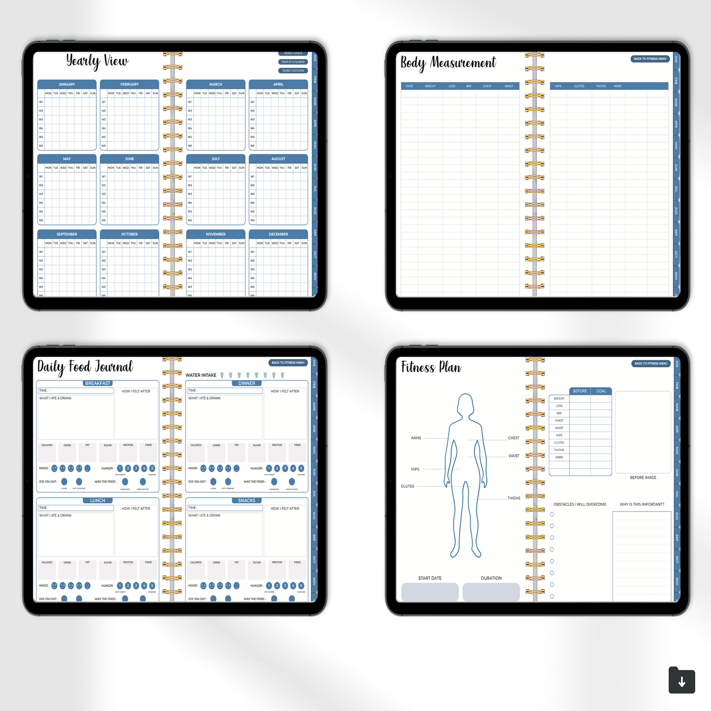 Majestic Blue Digital Planner, Goodnotes Planner, iPad Planner, Notability Planner, Dated Digital Planner, 2024 2025 Undated Planner 💙✨