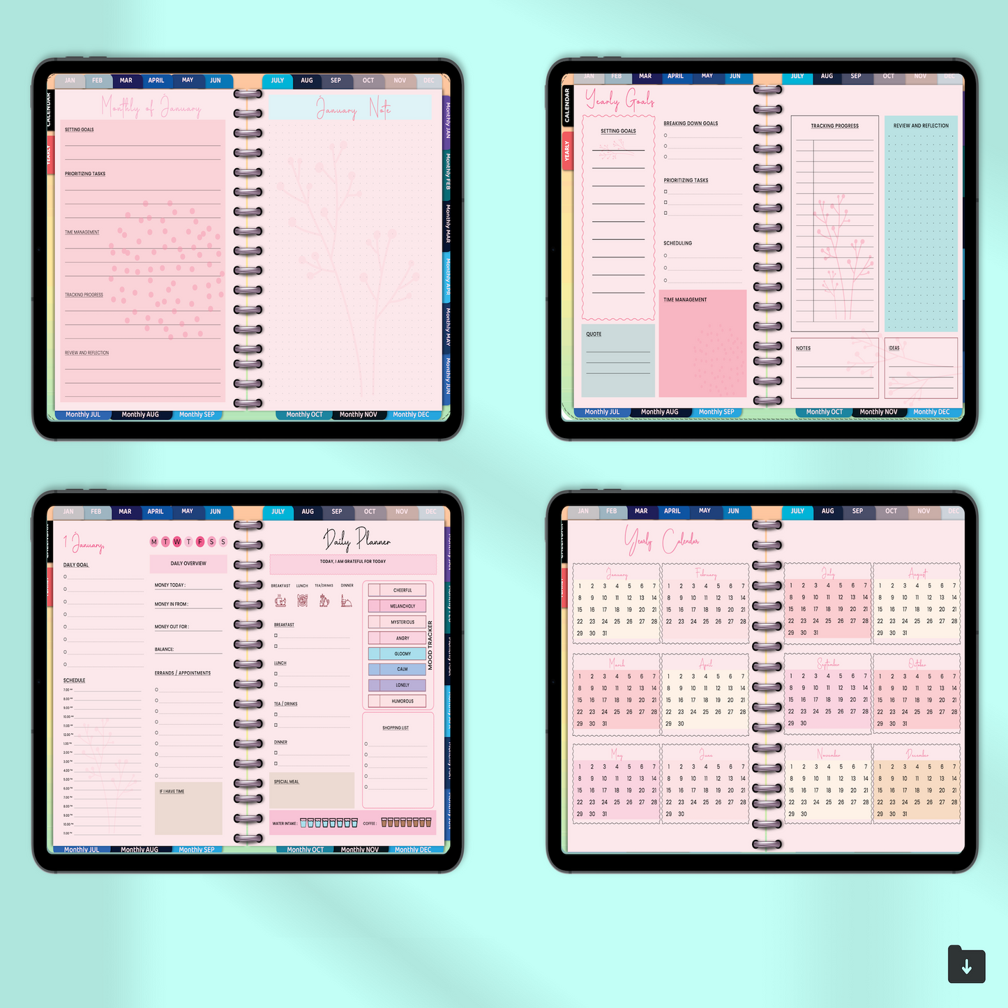 Cute & Cozy Digital Planner, Goodnotes Planner, iPad Planner, Notability Planner, Dated Digital Planner, 2024 2025 Undated Planner 🌸✨