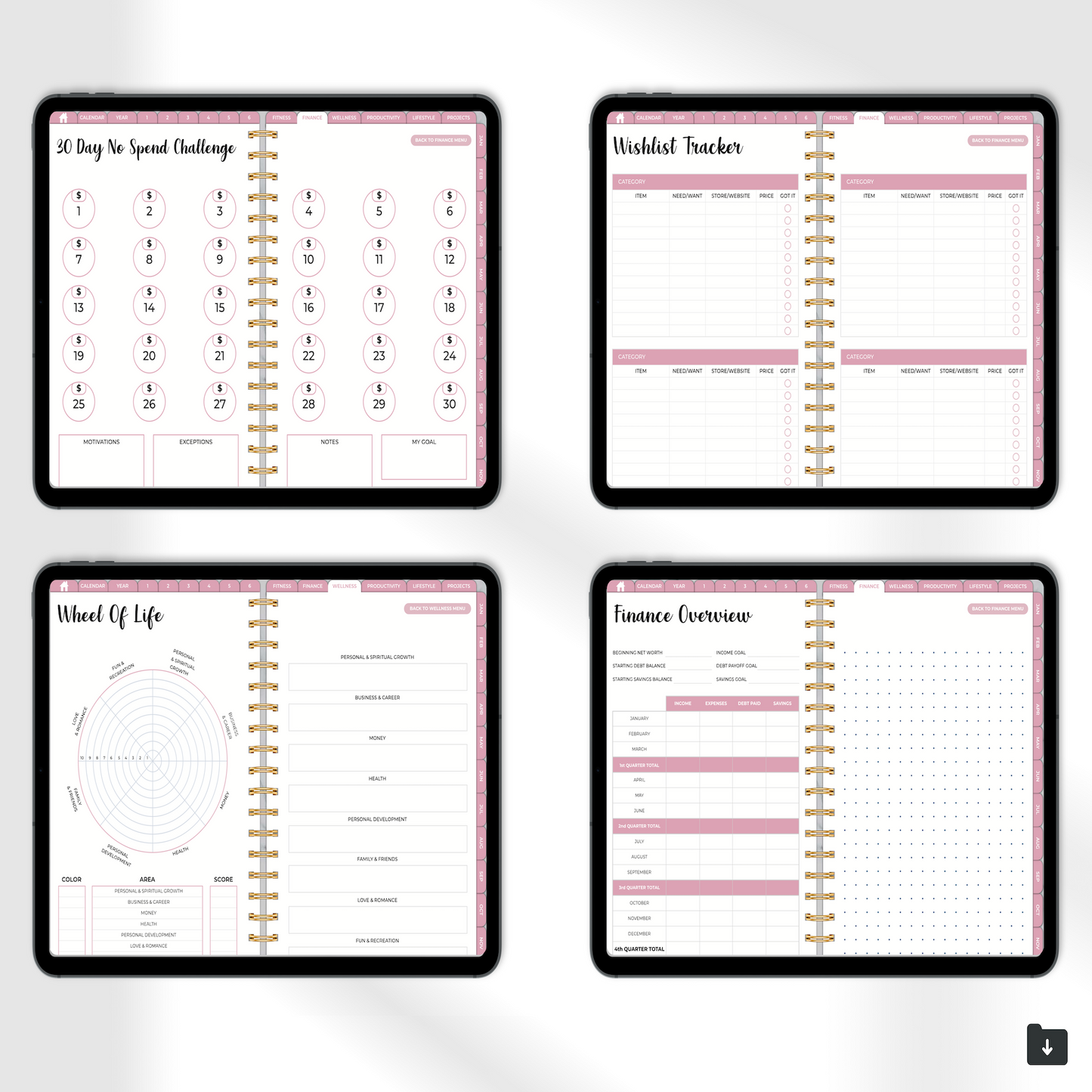 Serenity Pink Digital Planner, Goodnotes Planner, iPad Planner, Notability Planner, Dated Digital Planner, 2024 2025 Undated Planner 🌸✨