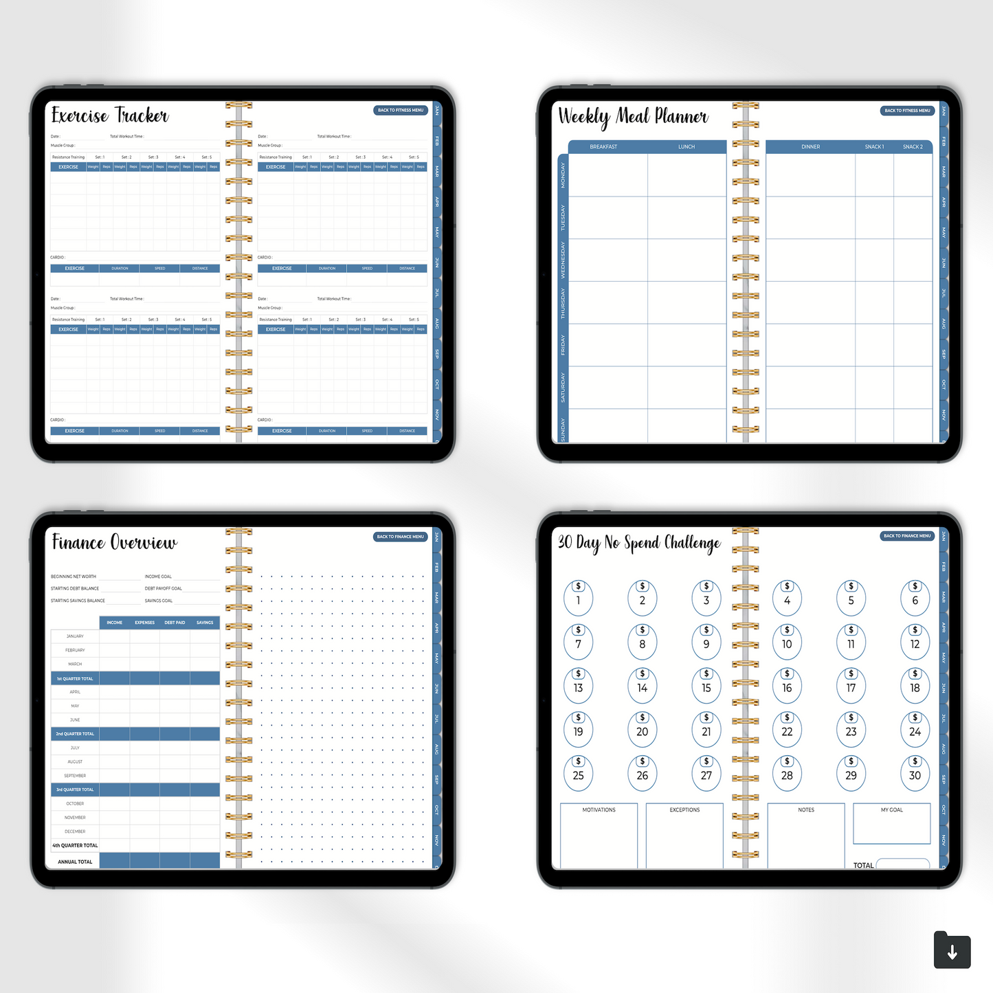 Majestic Blue Digital Planner, Goodnotes Planner, iPad Planner, Notability Planner, Dated Digital Planner, 2024 2025 Undated Planner 💙✨