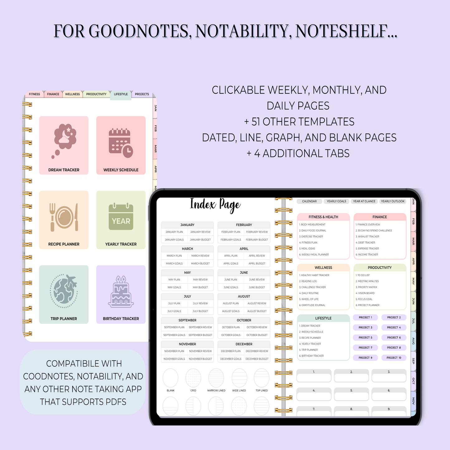 Pastel Delight Digital Planner, Goodnotes Planner, iPad Planner, Notability Planner, Dated Digital Planner, 2024 2025 Undated Planner 🌸✨