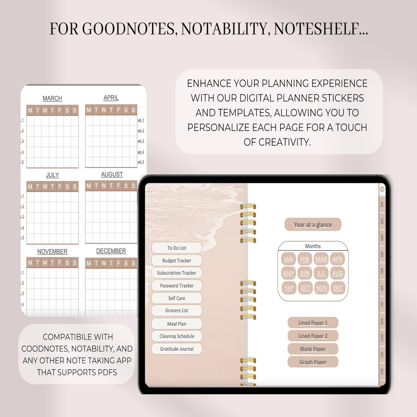 Digital Planner, Goodnotes Planner, iPad Planner, Notability Planner, Dated Digital Planner, 2024 2025 Undated Planner You will Receive A Email With Your File - My Store