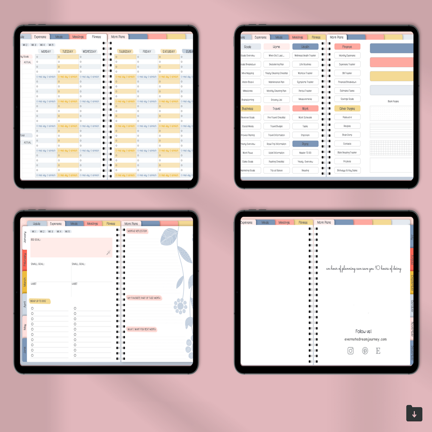 Floral Digital Planner 🌸✨ | Your Ultimate Tool for Productivity and Organization! You will Receive A Email With Your File - My Store